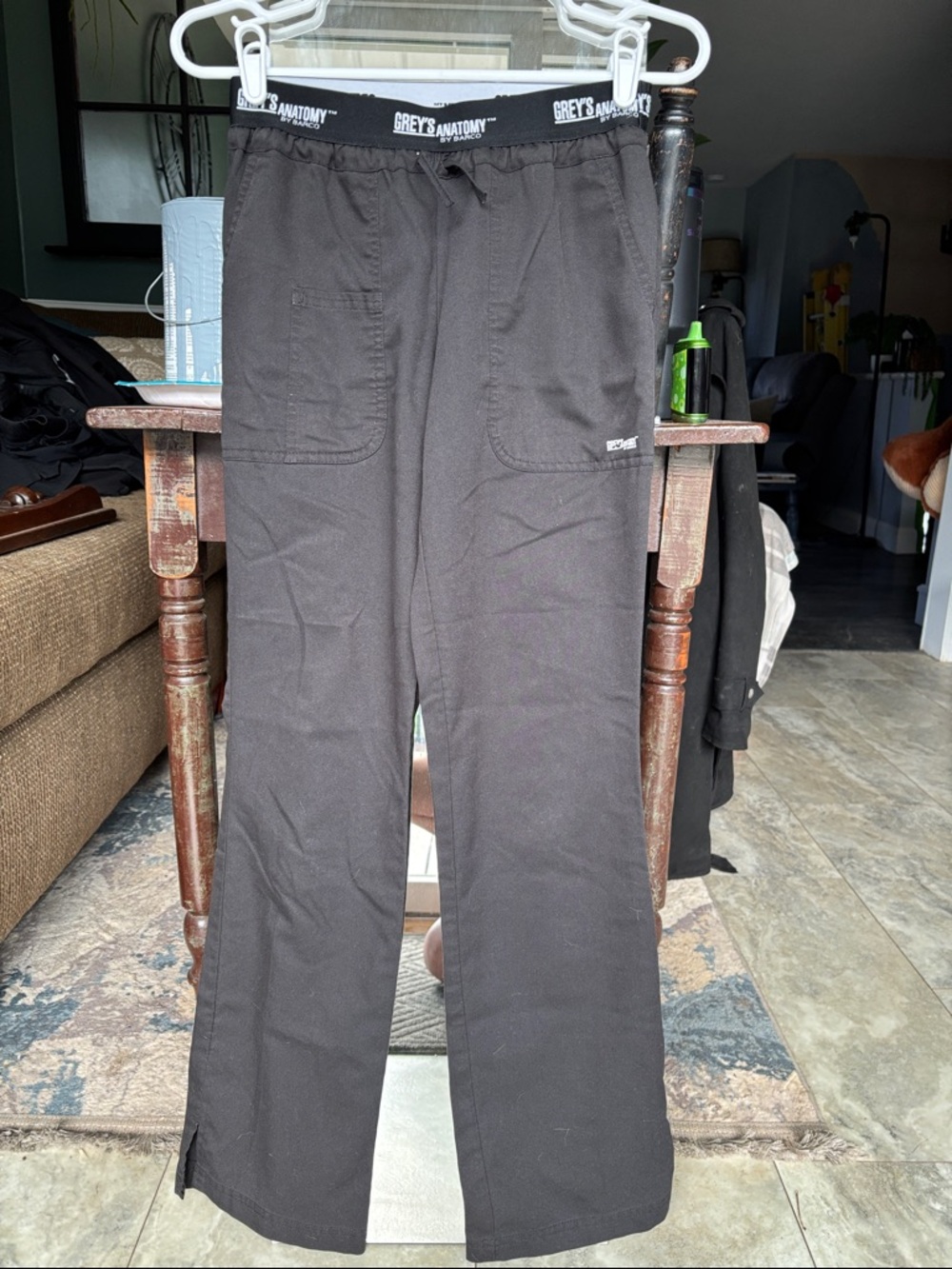 Scrubs: Grey's Anatomy Women's Black Straight-Leg Scrub Pants